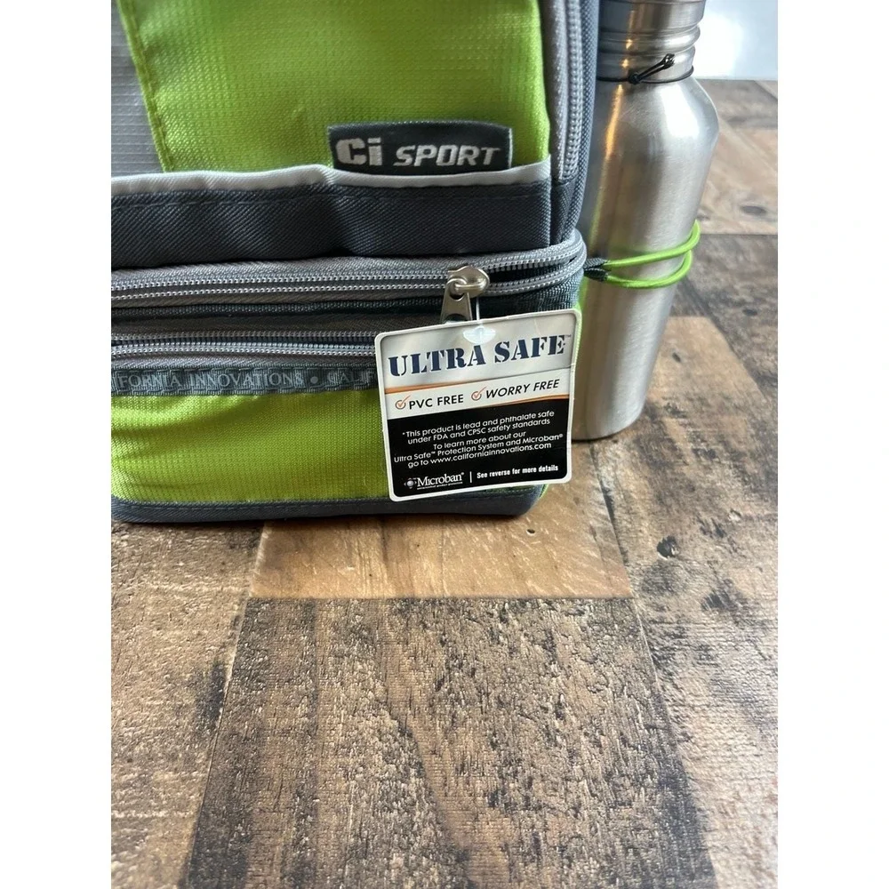 Ci SPORT Dual Compartment Thermal Insulated‎ Lunch Pack, Stainless Steel Bott